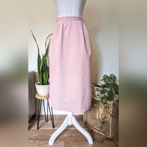 Vintage 1970/80 pink seersucker aline skirt with pockets w26"